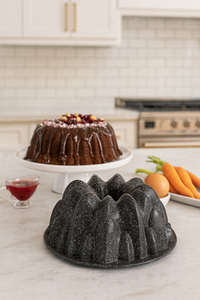 Home قالب كيك ايفرست، 24 سم، مصنوع من مادة الصب، متين وسهل التنظيف.