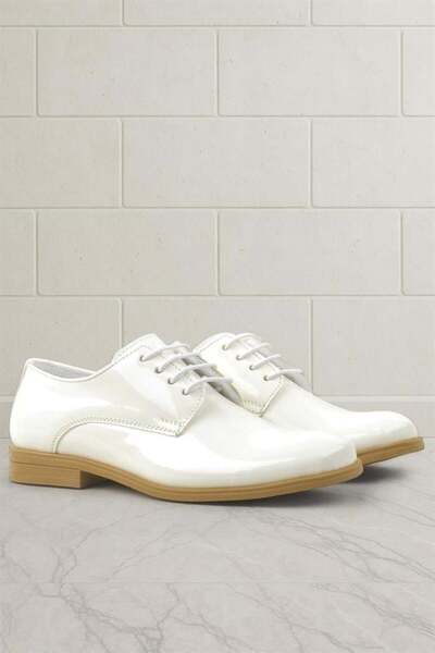 Rakerplus Krem Rugan Bağcıklı Oxford Çocuk Okul Ayakkabısı