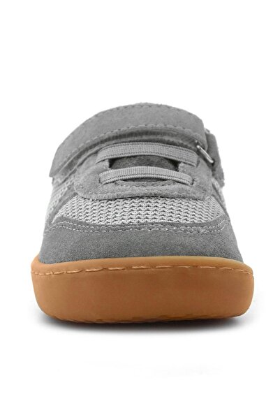 Rakerplus Bob Genuine Leather Gray Barefoot Velcro Elastic Baby Sneaker Shoes
