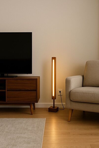 Aysem Wood Floor Lamp Floor Lamp Lampshade Living Room Hotel Office Corner Lamp Decorative Lamp