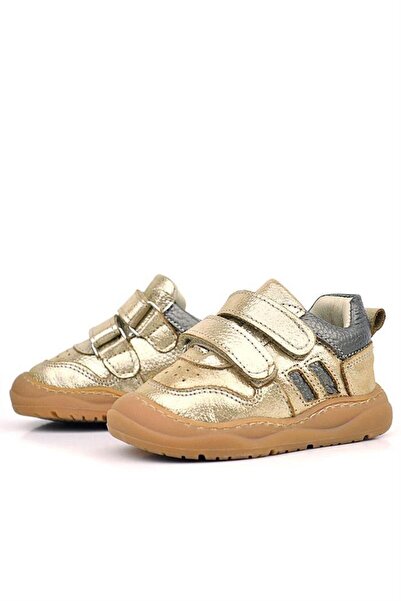 Rakerplus Schaggy Genuine Leather Gold Shiny Baby Sneakers