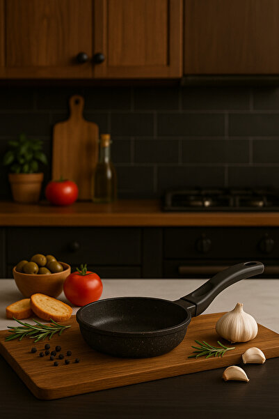 Home مقلاة صغيرة بمقبض 20 سم - مقلاة مطبخ من الجرانيت المصبوب غير اللاصق