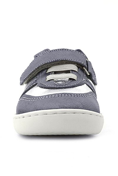 Rakerplus Bob Genuine Leather Platinum Silver Barefoot Velcro Elastic Baby Sneaker Shoes