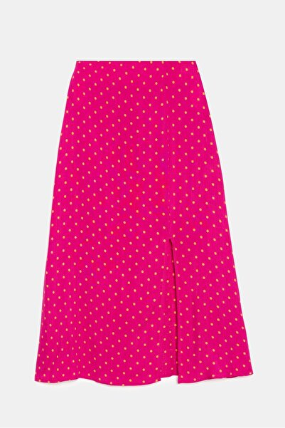 Saade Φούξια με σχισμή λεπτομερή υφαντή φούστα