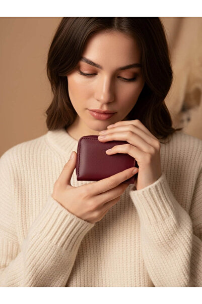 yedideri Akordiyon Cüzdan Kartlık Unisex (İÇİ KUMAŞLI HAKİKİ DERİ)