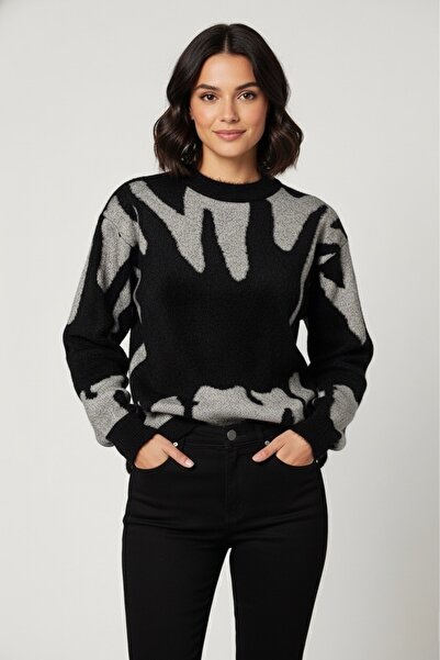 DAFFODIL Home Fabrics Hairy Soft Pattern Crew Neck Long Sleeve Premium Bearde...