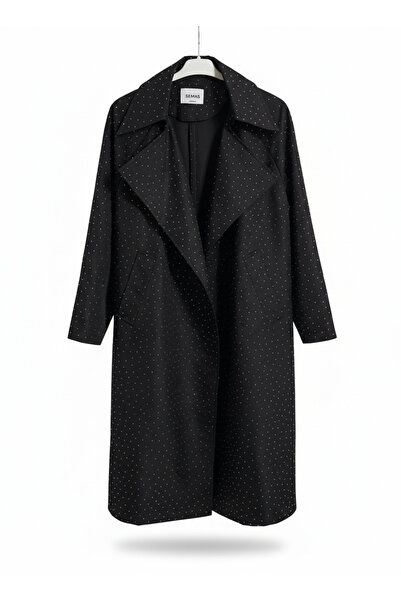 BY SE'MAS WEAR PREMİUM TAŞLI OVERSİZE TRENÇKOT