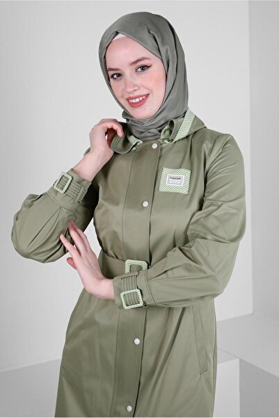 Alvina KAZAYAĞI DESEN DETAYLI KEMERLİ TRENÇKOT 10753