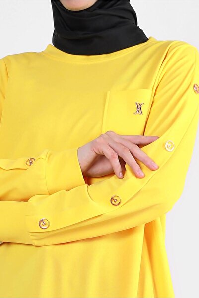 Alvina Pocketed Metal Accessory Tracksuit Tunik - 43885