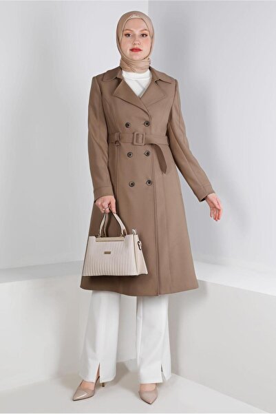 Alvina BELTED BUTTON DETAIL COAT 90382