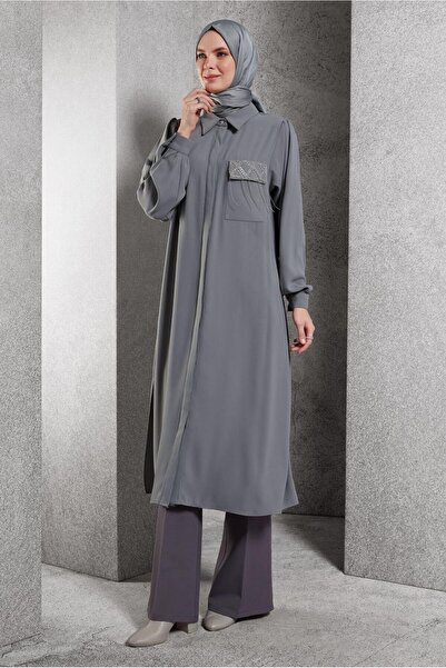 Alvina TAŞ DETAYLI UZUN TUNİK 45159