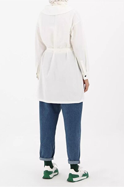 TRENDTESETTÜR Women's Ecru Belted Tunic 70105