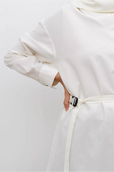 TRENDTESETTÜR Women's Ecru Belted Tunic 70105