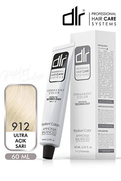 DLR Kalıcı Saç Boyası 60ml 912 Ultra Açık Sarı - Yoğun Beyaz Kapatma-Renk ve ...