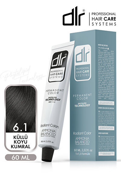 DLR Color Saç Boyası 60ml 6.1 Küllü Koyu Kumral - Profesyonel Kuaför Kalitesi...