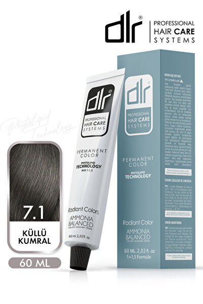 DLR Color Saç Boyası 60ml 7.1 Küllü Kumral - Profesyonel Kuaför Kalitesinde R...