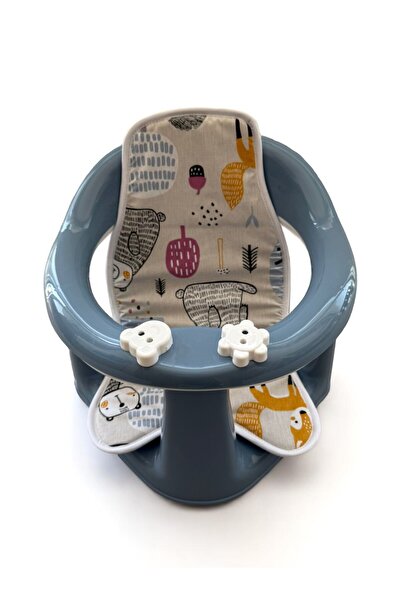 PONÇİK STORE 2'li Bebek Banyo Oturağı Ve Minder Seti - Vakum Taban Mama Oturağı, Oturak Minderi Hediye MAVİ