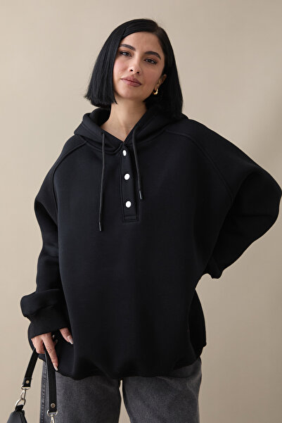 InStyle Μαύρος ιδρώτας με κουκούλα με κουκούλα