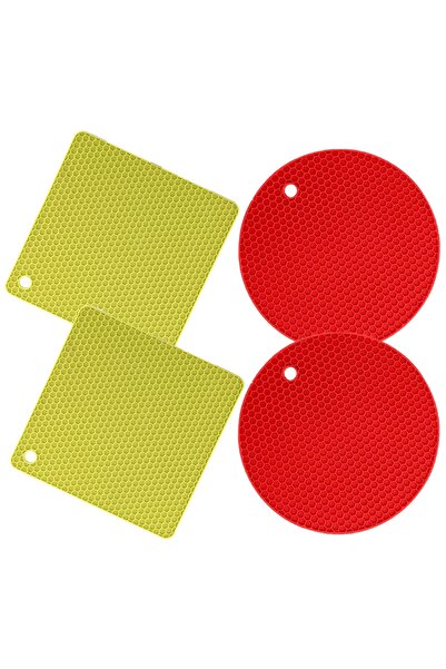 Choice 7 بوصة ألوان مختلطة 4 قطع سيليكون حاملات الأواني الساخنة حصيرة تجفيف ح...