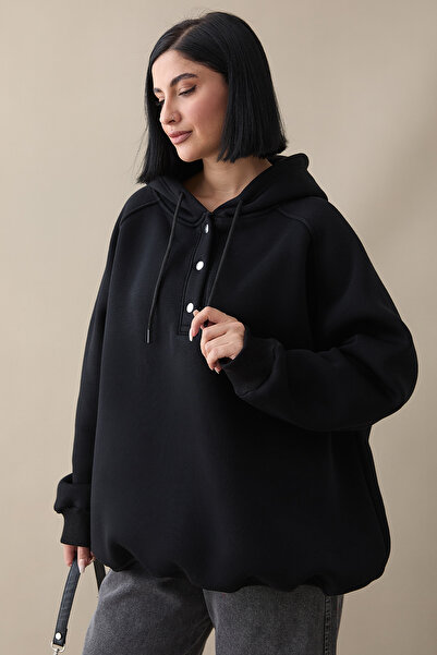 InStyle Μαύρος ιδρώτας με κουκούλα με κουκούλα