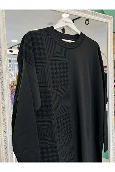 MERAM BUTİK Adn Thin Knit Tunic Silvery - Black - 2