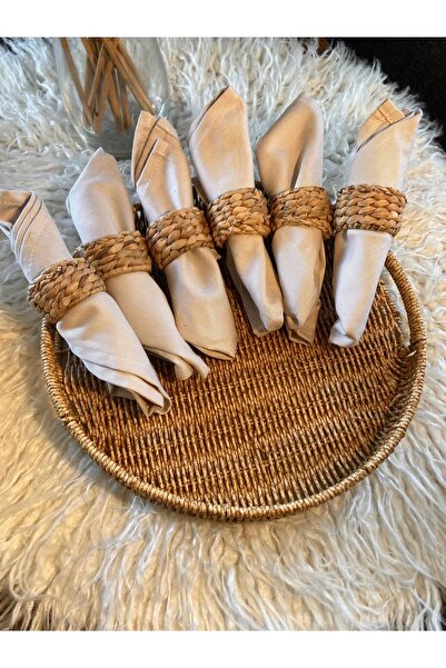 Paganca 6-Piece Straw Napkin Rings / Ring Set