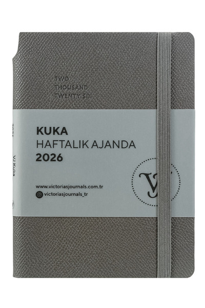 Victoria's Journals Kuka 2026 Седмичен дневник A6 (9x14 cm) Мека корица Слонова кост 80gsm