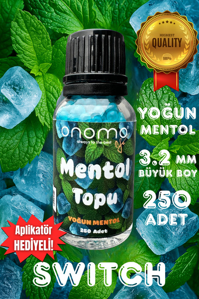 Onomo Premium Mentol Topu Switch Aroma Kapsülleri Yoğun Mentol Ice Mint 250 Adet