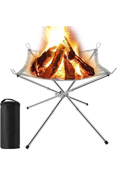 Arabest موقد نار محمول مع حقيبة حمل، قابل للطي، مصنوع من الفولاذ المقاوم للصد...