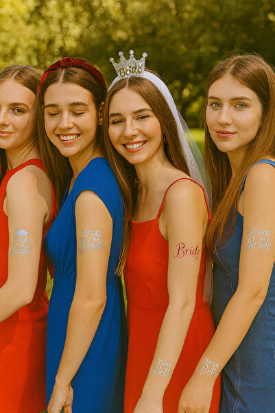 New Obsessions Bride - Gelin ve Team Bride Yazılı Geçici Dövme Seti 7 Parça