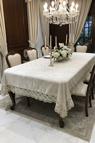Çt Çeyizci Tekstil Velvet Single Tablecloth 160X220Cm |   Lace Dining Tablecloth 160X220Cm Single Table