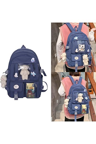 fulina School Backpack for Girls Cute Aesthetic Backpack School Bookbag with Pin and Accessories