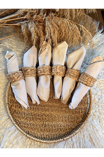 Paganca 6-Piece Straw Napkin Rings / Ring Set