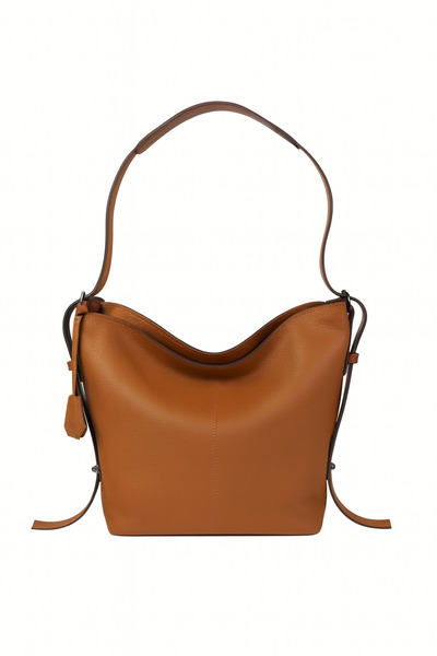 HBS Omuz Çantası Taba Hakiki Deri