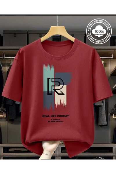 ORVIO Group Men's Printed Cotton T-Shirt - Modern Design [R]