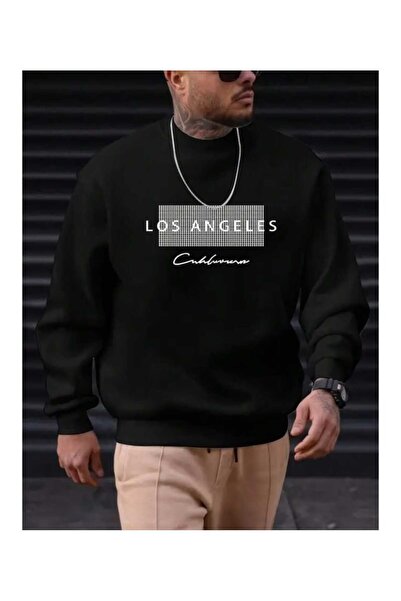 ORVIO Group Ανδρικό hoodie πολυτελείας – απλό σχέδιο, με το όνομα «LOS ANGELES»
