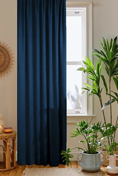 home color home Μπλε ναυτικό κυψελοειδή βελούδινη υφή κουρτίνα φόντου Απλό ραμμένο έξτρα κορδόνι πρώτης κατηγορίας