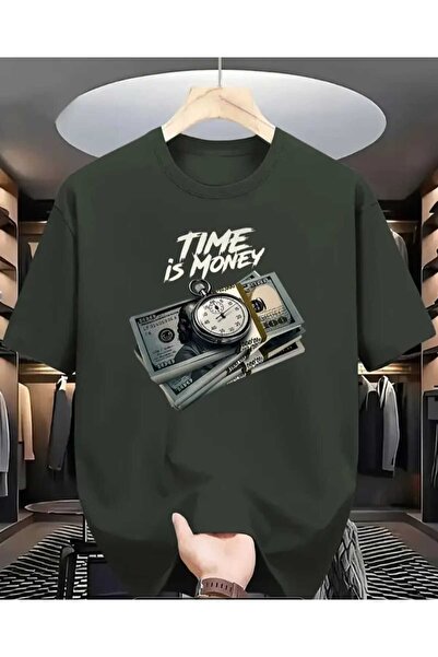 ORVIO Group تي شيرت فاخر بطباعة “الوقت هو المال”.