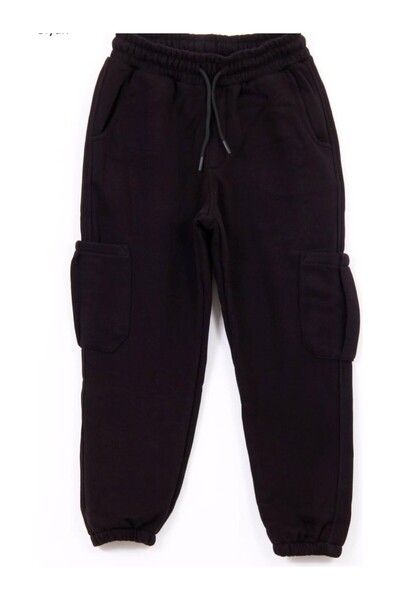 Escabel بنطلون رياضي أسود بجيوب كارجو 1663 للأعمار من 10 إلى 14 سنة