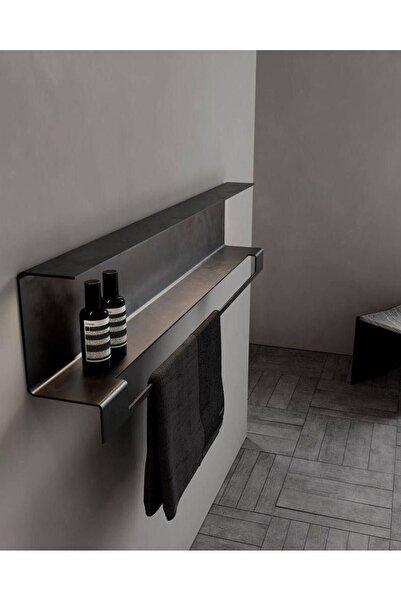Güneş Krom Dekorasyon GKD Paslanmaz Çelik Banyo Rafı Havlu Askılı , Duvara Mo...