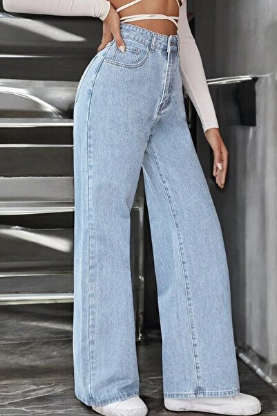 byhaziran butik Blue Washed High Waist Jeans