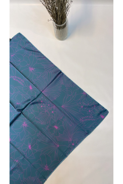 Onur Scarf -New Product Pyramid Luxer Two-Color Silk-Like Rayon Fabric Line Floral Pattern Fashion Shop