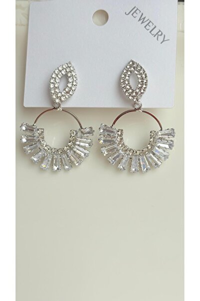 NİSA HOME أقراط نسائية بتصميم أنيق من حجر الزركون وود واي |   إكسسوار أنيق ولامع