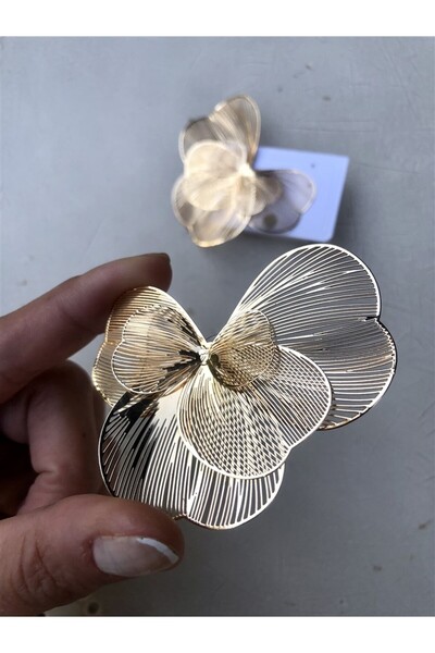 Gözde Tasarım Butik أقراط نسائية من الأسلاك البرونزية الذهبية المستوردة