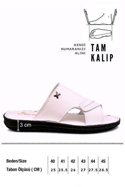 sermoda Men's Slippers - Genuine Leather, Light and White Syringe