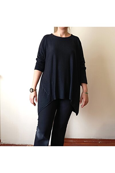 Butik Şans Bluză din tricot italian cu decolteu asimetric