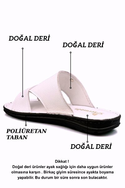 sermoda Men's Slippers - Genuine Leather, Light and White Syringe