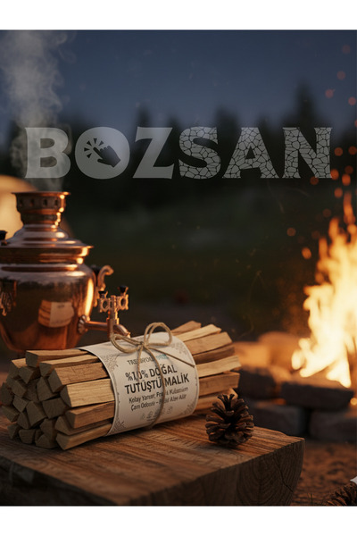 Bozsan Parça Hazır Kuru Odun Semaver Mangal Soba 5 Kg + Çıra Hediyeli