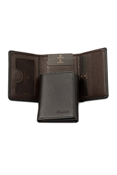 Grande İsme Özel 1414 Hakiki Deri Erkek Cüzdan & Kartlık Ve Kemer Seti