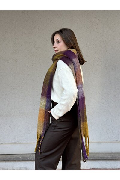 novon Angora Texture Color Block Χαρτοκορδόλα με λεπτομέρεια με χοντρές άκρες, εξαιρετικά πολυτελές, απαλό στην αφή Viral Pinterest (220 x 40 cm)